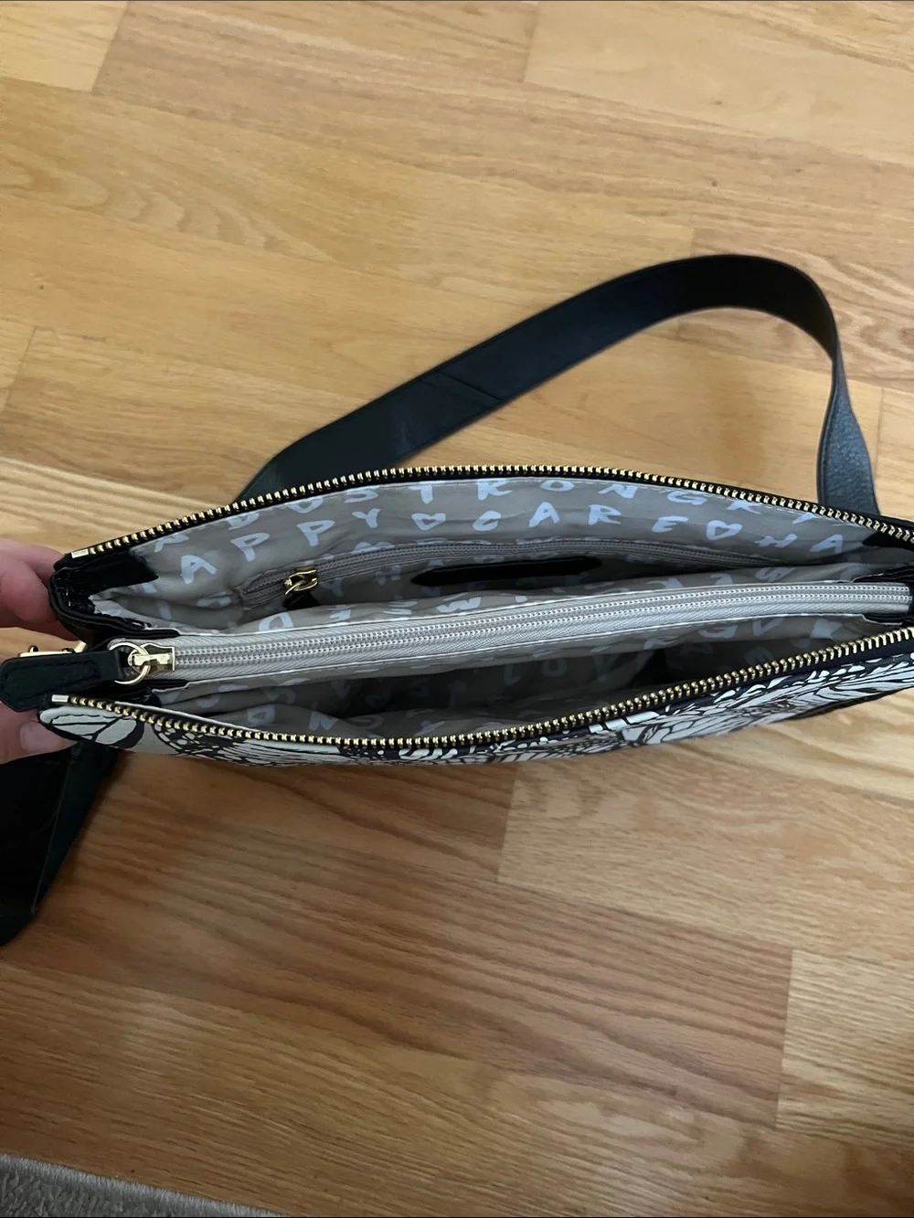 Aimee Kestenburg Black and White Butterfly Print Crossbody Bag